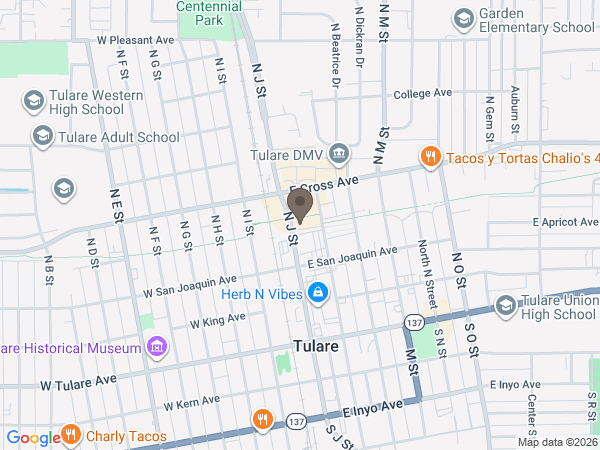 Map showing location of Sterling & Smith: Tulare