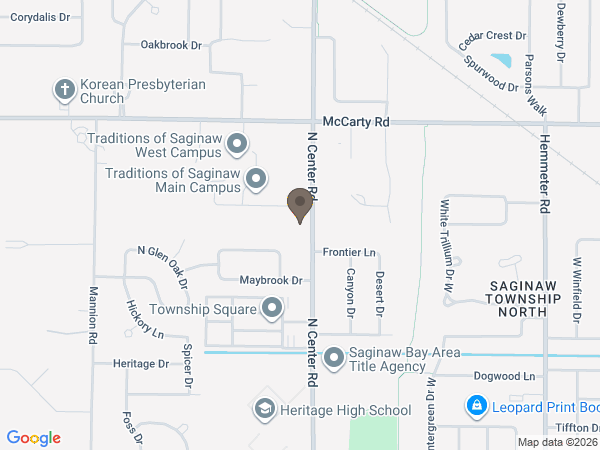 Map showing location of Snow Funeral Home