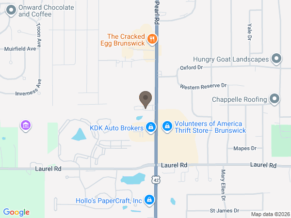 Map showing location of Carlson Funeral Homes