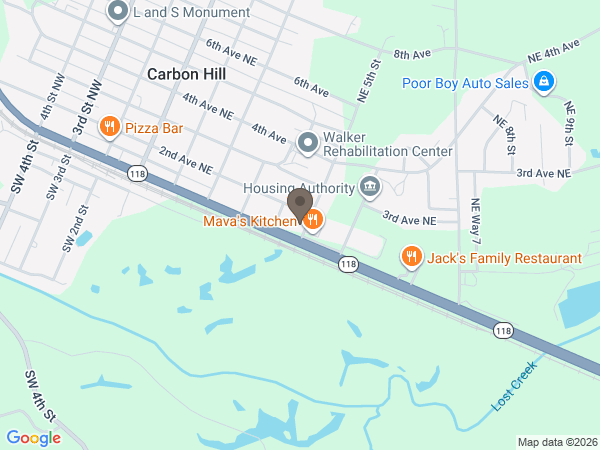 Map showing location of Wilson Funeral Home & On-Site Crematory