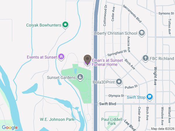 Map showing location of Compassionate Cremation Society