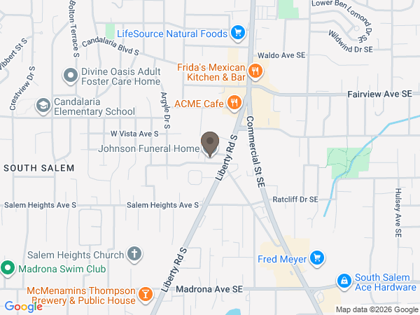 Map showing location of Johnson Funeral Home, LLC