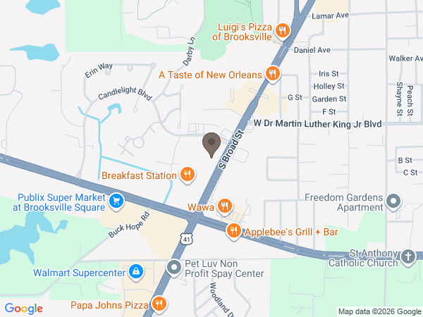 Map showing location of Brewer Funeral