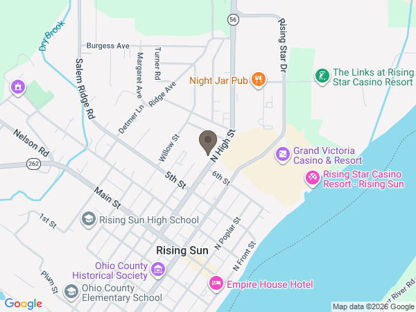 Map showing location of Markland Funeral Home