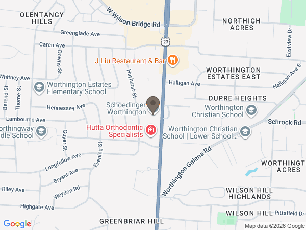 Map showing location of Schoedinger Worthington
