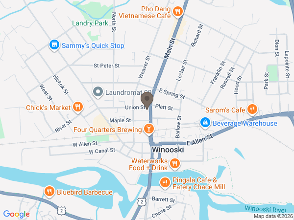 Map showing location of Vermont Funeral Homes: LaVigne