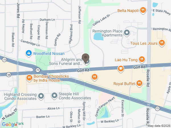 Map showing location of Ahlgrim & Sons Funeral and Cremation Services LTD.