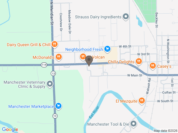 Map showing location of McKee Mortuary Inc.