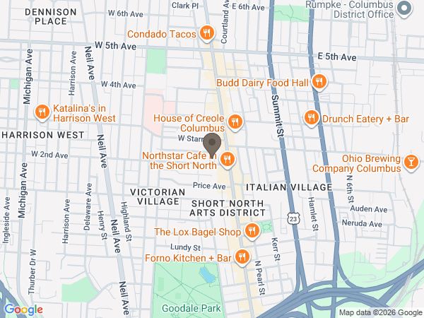 Map showing location of Shaw-Davis Funeral Homes: Short North