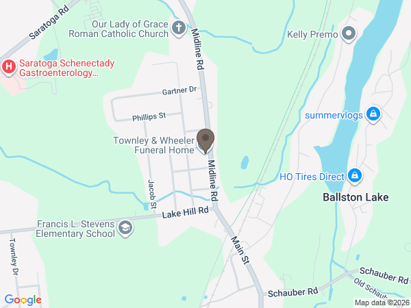 Map showing location of Townley Wheeler Funeral Home