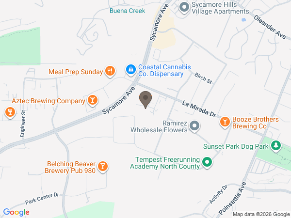 Map showing location of Cremation Services Inc.