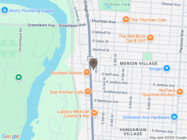 Map showing location of O. R. Woodyard Co. Funeral & Cremation Services
