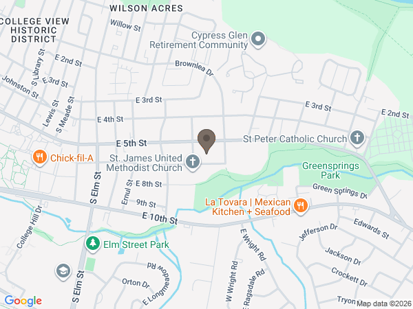 Map showing location of Wilkerson Funeral Home
