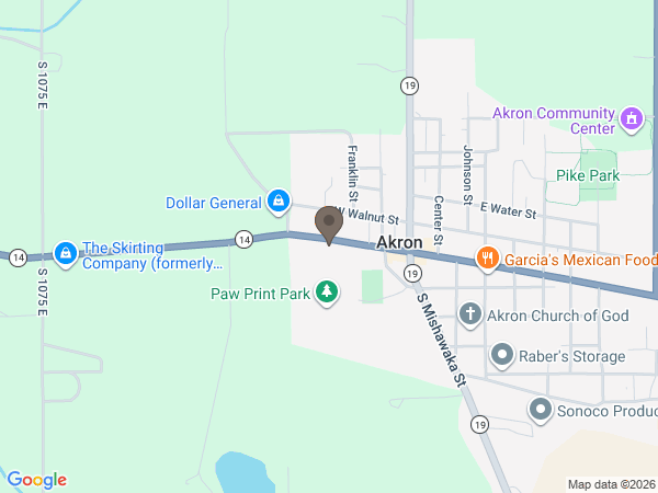 Map showing location of Hartzler Funeral Services