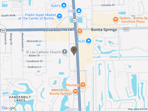 Map showing location of Shikany's Bonita Funeral Home