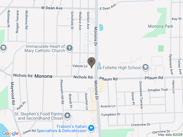 Map showing location of Gunderson Funeral & Cremation Care