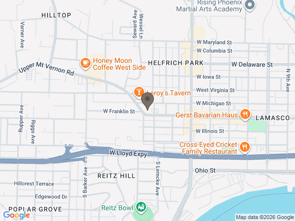 Map showing location of Pierre Funeral Home
