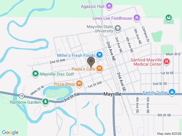 Map showing location of Baker Funeral Home