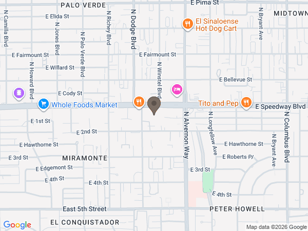 Map showing location of adair Funeral Homes Avalon Chapel