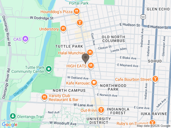 Map showing location of Rutherford Funeral Homes: Columbus