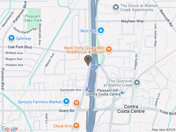 Map showing location of Oak Park Hills Chapel