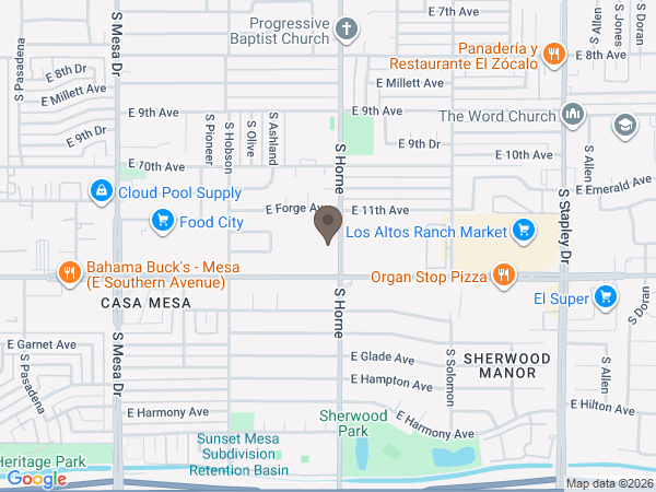 Map showing location of Legacy Funeral Home - Rose Chapel