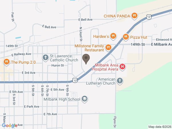 Map showing location of Mundwiler Funeral Home