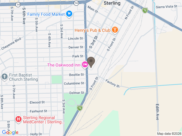 Map showing location of Chaney Reager Funeral Home