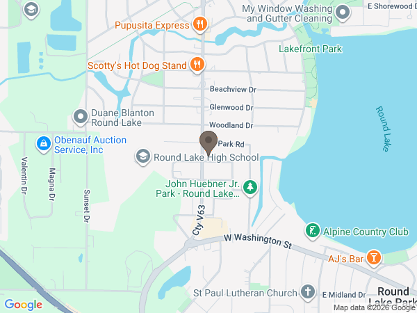 Map showing location of Justen Funeral Home