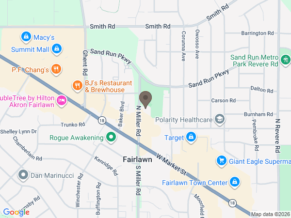Map showing location of The Billow Funeral Homes & Crematory