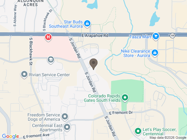 Map showing location of Green Paws