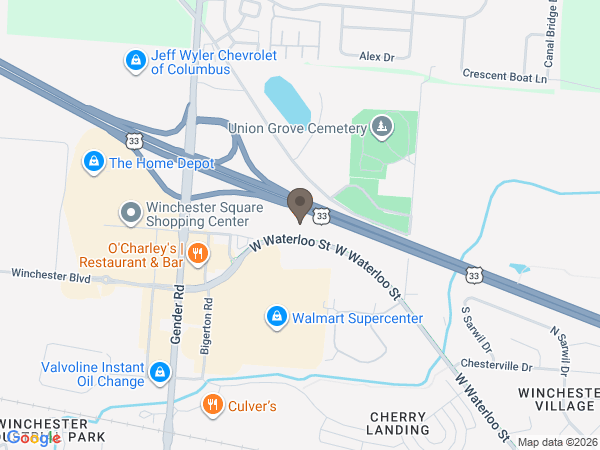 Map showing location of Dwayne R. Spence Funeral Home: Canal Winchester