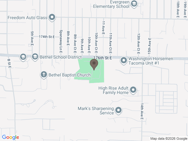 Map showing location of Fir Lane Memorial Park