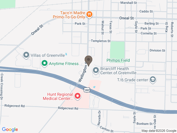 Map showing location of Peters Funeral Home