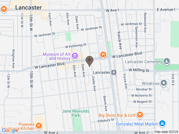 Map showing location of Antelope Valley Cremation Service