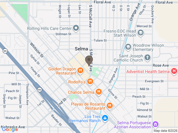 Map showing location of Thomas - Marcom Funeral Home