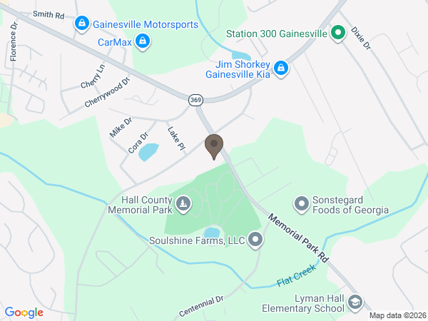 Map showing location of Memorial Park Funeral Home