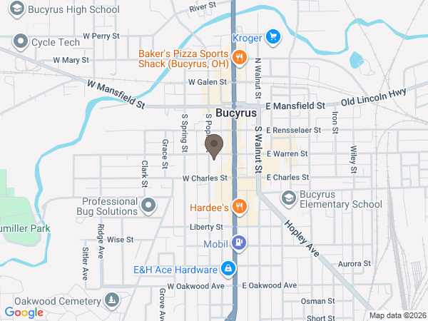 Map showing location of Wise Funeral Home