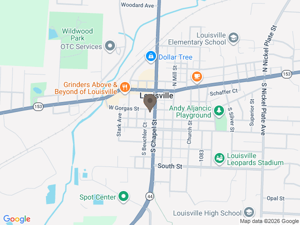 Map showing location of Paquelet Funeral Home