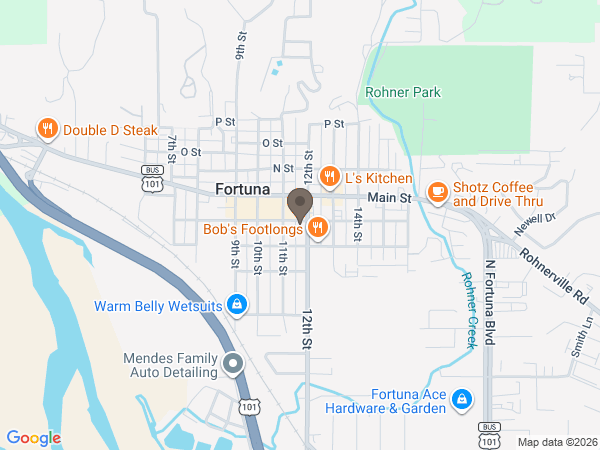 Map showing location of Goble's Fortuna Mortuary