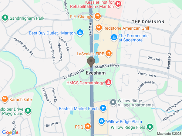 Map showing location of Bradley Funeral Home