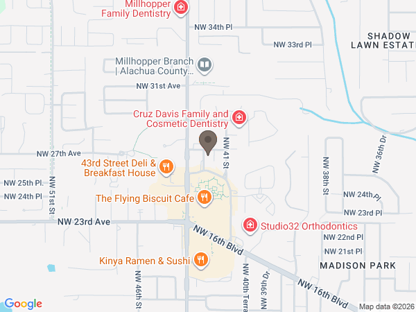 Map showing location of Crevasse's Simple Cremation: Gainesville
