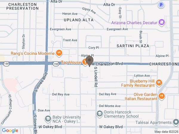 Map showing location of Las Vegas Cremations: Charleston