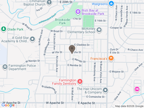 Map showing location of Brewer Lee & Larkin Funeral Home