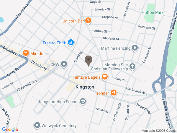 Map showing location of Joseph V. Leahy Funeral Home,