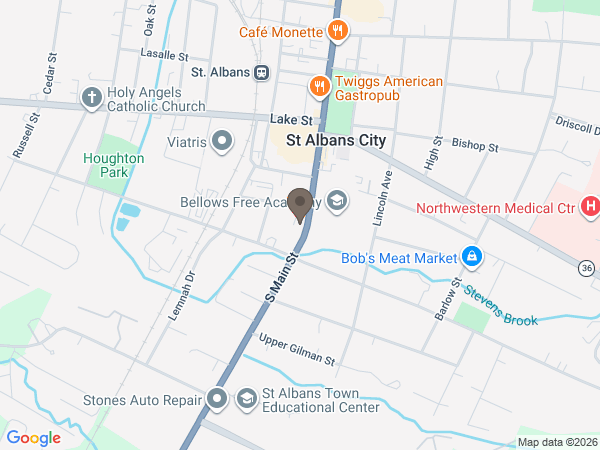 Map showing location of Brady & Levesque Funeral Home, Inc.