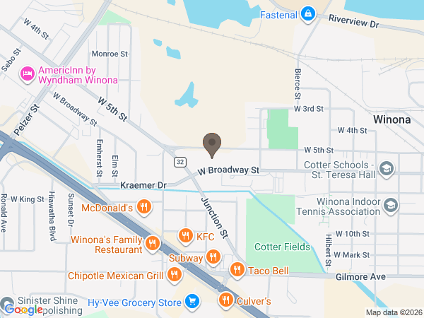 Map showing location of Fawcett-Junker Funeral Home
