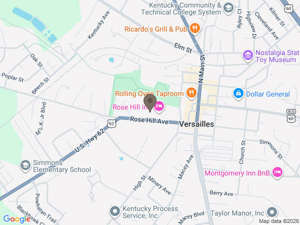 Map showing location of Clark Funeral Home - Versailles
