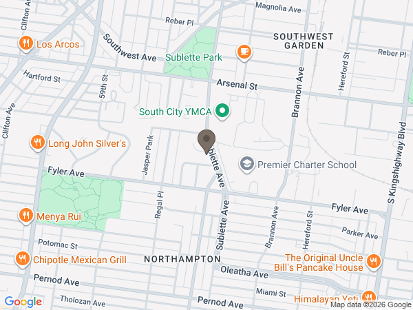 Map showing location of Hughes Funeral Alternatives