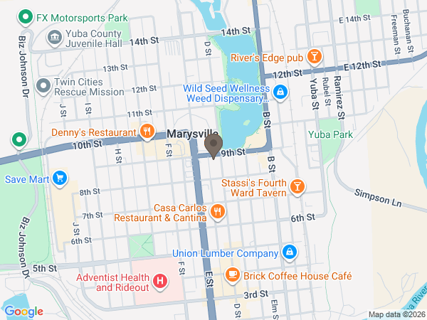 Map showing location of Lakeside Colonial Chapel